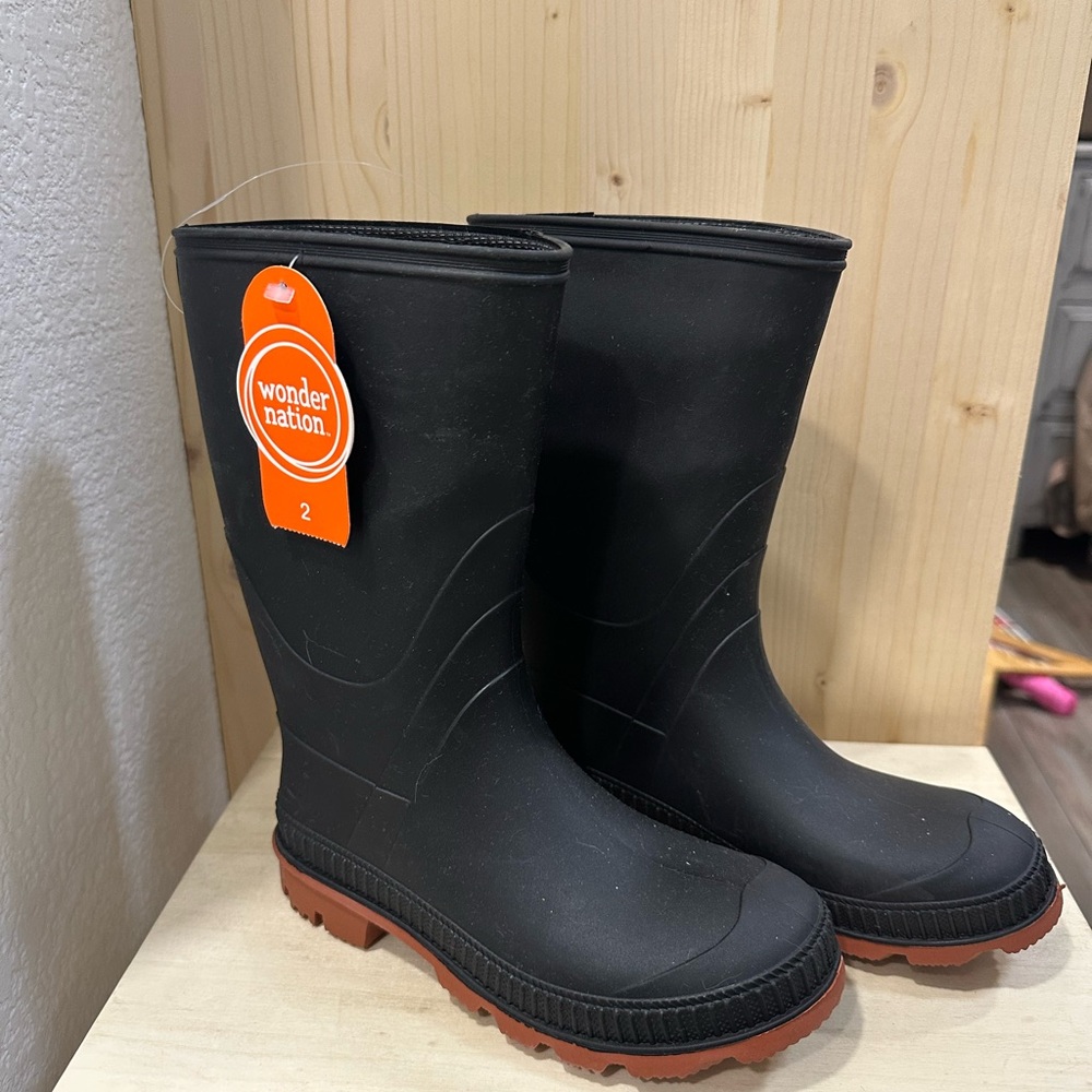 Wonder Nation Black Rain Boots